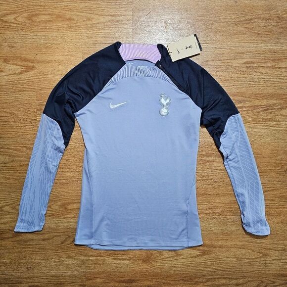 Nike Tottenham Hotspur Dri-Fit Soccer Jacket Crew Neck Zipper Women's XS Blue LE - Picture 1 of 12